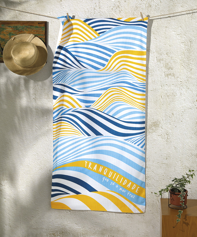 Toalha de Praia Döhler 100% Algodão Estampada - Maldivas - 76x152cm