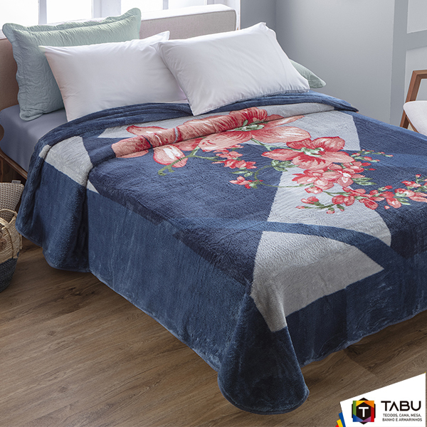 Cobertor Casal Jolitex Ternille Kyor Plus Genova 180x220m Azul